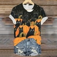 thumbnail image 4 of felwors Plus Size Halloween T Shirt Women Funny Graphic Print Fall Short Sleeve Tee Tops Orange, L, 4 of 7