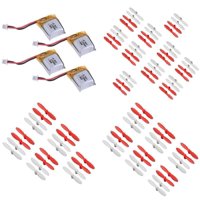 HobbyFlip 3.7v 100mAh LiPo Battery(4) Propellers Red/White (84pcs) for Cheer X1