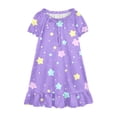 thumbnail image 5 of HAOTAGS Girls Casual Dress, Breathable Puff Short Sleeve Soft Cute Graphic Ruffle Flowy Home Sleepwear Dress Multicolor Size 8, 5 of 9