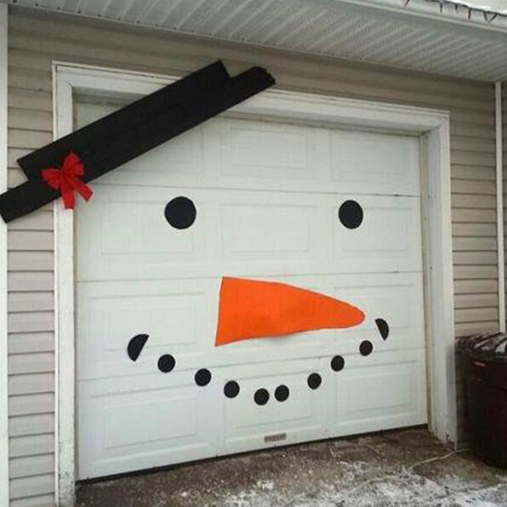 DIY Christmas Snowman Sticker Nonwovens Decal for Wall Garage Door