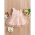 thumbnail image 2 of GXFC Toddler Girls Summer Bow Front Princess Dress Kids Girls Sleeveless One Shoulder A-Line Lace Dress Casual One Piece Dress for Beach Party 6M-3T, 2 of 8