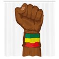 thumbnail image 3 of Ambesonne Rasta Shower Curtain, Ethiopian Flag Colors, 69"Wx70"L, Yellow Brown, 3 of 3