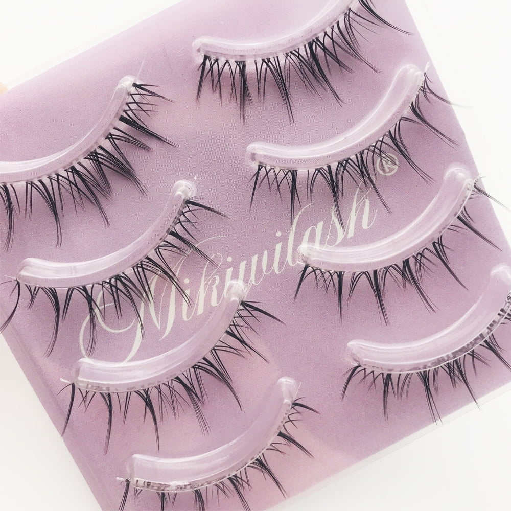 Manga Lashes Natural Look False Eyelashes Anime Lashes Mink Wispy Fluffy  Spiky 3d Volume Eyelashes Korean Japanese Asian Cosplay Fake Eyelashes Look  Like Individual Cluster - Temu