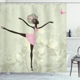 thumbnail image 1 of Ambesonne Ballet Shower Curtain, Afro Girl with Floral Hair, 69"Wx84"L, Pale Green Pink Brown, 1 of 3