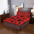 thumbnail image 2 of Juego de ropa de cama ABPHQTO 3 piezas Funda de edredón de puntos de mariquita roja con 2 fundas de almohada, 2 of 4