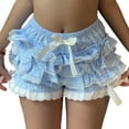 thumbnail image 2 of Gupgi Women Ruffles Shorts Harajuku Bow Lace Sleep Shorts Pajama Short  Pants, 2 of 5