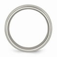 thumbnail image 2 of Solid Titanium Grooved and Beaded Edge 8mm Men's Plain Classic Wedding Band Ring Size 11, 2 of 7