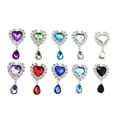 thumbnail image 1 of 10 Uds. Botones de diamantes de imitación de corazón colgante Multicolor 45mm x 25mm adornos de diamantes de imitación para zapatos vestido, 1 of 9