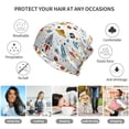 thumbnail image 5 of Pofeuu Cartoon Space Print Multifunction Beanie Hat for Men Women Fashion Scarf Soft Stretch Skull Cap, 5 of 8