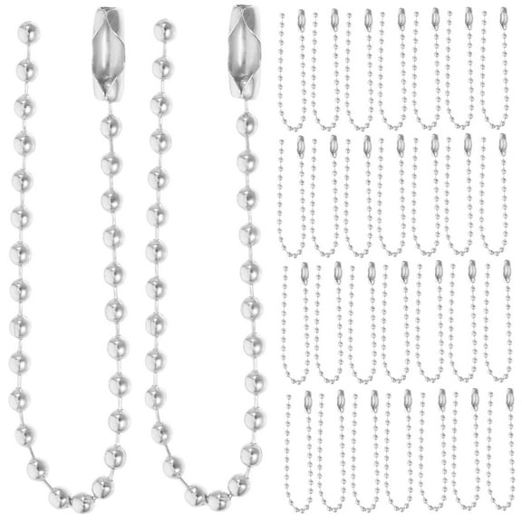 Clispeed 100pcs Beaded Metal Keychain Silver Iron Chain Durable Securely Holding Keys for Users of Jewelry Accessories