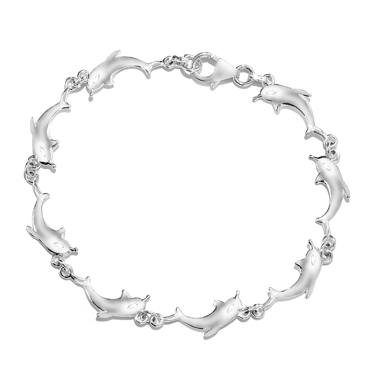 Shop LC - Dolphin Link Bracelet 925 Sterling Silver Fashion Jewelry ...