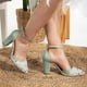 thumbnail image 3 of Lorraine - Zapatos de boda con encaje floral verde salvia verde 23 CM, 3 of 5
