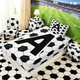 thumbnail image 5 of Erosebridal Letter A Soccer Ball Pattern Print Twin Sheet Sets, Sports Monogram Bedding for Kids Boys and Girls, 1 Flat Sheet, 1 Fitted Sheet and 1 Pillowcase, 5 of 6