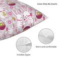 thumbnail image 3 of Fuzoiu Easter Rabbit Print Square Pillow Cover,Hidden Zipper Design,Luxury Square Pillow Case, Throw Pillow,Couch Cushion-24"x24", 3 of 7