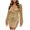 Gold, variant on Herrnalise Women's Fashion Lantern Sleeve Sequins WaistedHip Long Sleeve V-Neck Dresses S-2XL