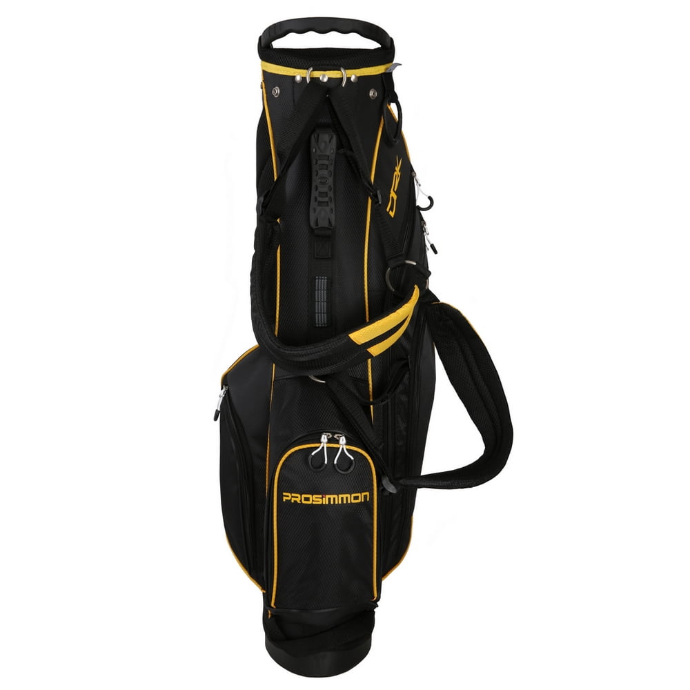 Prosimmon Golf DRK 7 Lightweight Golf Stand Bag with Dual Straps Black/Gold