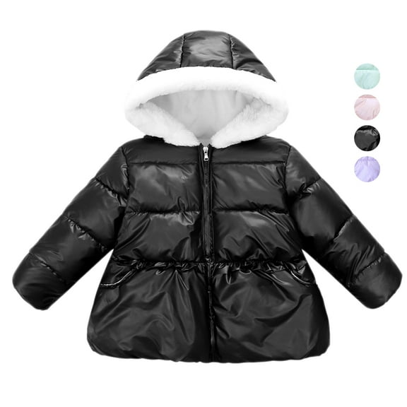 URMAGIC Toddler Little Kid Girls Down Fleece Hooded Coat Winter Warm Jacket