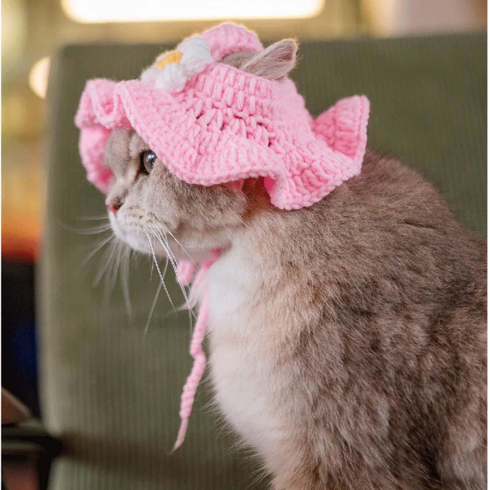 Handmade Knitted maid Hat for Cat, Headgear, Cat Headdress, Pet  Accessories, British Shorthair Ragdoll, Cute Stuff Cosplay