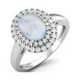thumbnail image 2 of 2.42 Cts Oval Moonstone Solitaire 925 Sterling Silver Halo Engagement Women Mother's Day Gift Ring, 2 of 3