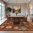 thumbnail image 2 of HOMERRY Floral Print Non Slip Area Rug 9' x 12' for Living Room Washable Indoor Carpet, Red, 2 of 6