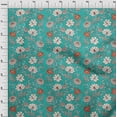 thumbnail image 3 of oneOone Cotton Poplin Twill Turquoise Blue Fabric Leaves & Floral Fabric For Sewing Printed Craft Fabric By The Yard 56 Inch Wide, 3 of 4
