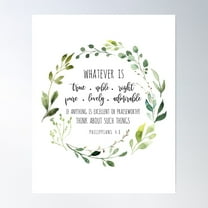 Philippians 4:8 Whatever Is True Bible Verse Poster Wall Art, Modern Wall Decor For Living Room Bedroom, 8x12 UNFRAMED