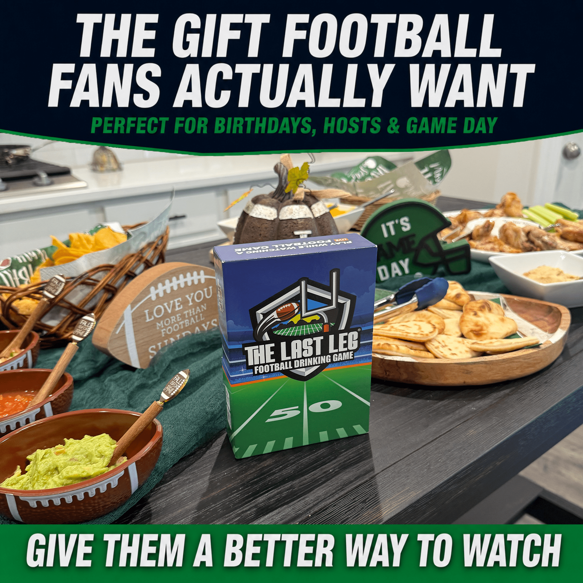 The Last Leg - Football Drinking Game. Perfect for Game Days, Tailgates, Parties, and Pre Games.