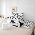 thumbnail image 4 of Black Cat Bed In A Bag,Kawaii Cute Kitten Print Bedding Set 7Pcs Full Size,Cartoon Pet Animals Comforter Set for Cat Lover,Black and White Sheet Set with Comforter, 4 of 5
