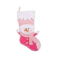 thumbnail image 2 of Deeceymbur Pink Knitted Christmas Stocking Santa Snowman Shaped Gift Bag Christmas Tree Hanging Decor Sock, 2 of 6