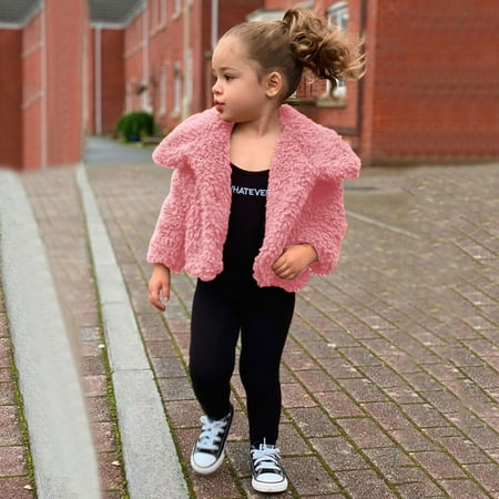 

Hunpta Toddler Kids Baby Girls Boys Jacket Fall Winter Infant Solid Cardigans Fuzzy Fleece Jackets Warm Coats Outerwear