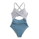 thumbnail image 4 of Traje de baño de una pieza para mujer, conjuntos de bikini para mujer, nuevo traje de baño de talla grande con tirantes colgantes en el cuello y espalda descubierta para mujer., 4 of 7