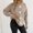 Khaki, variant on Womens Sweaters Sevevn Women's Casual Flower Round Neck Fashion Fall/Winter Long Sleeved Pullover Sweater Top
