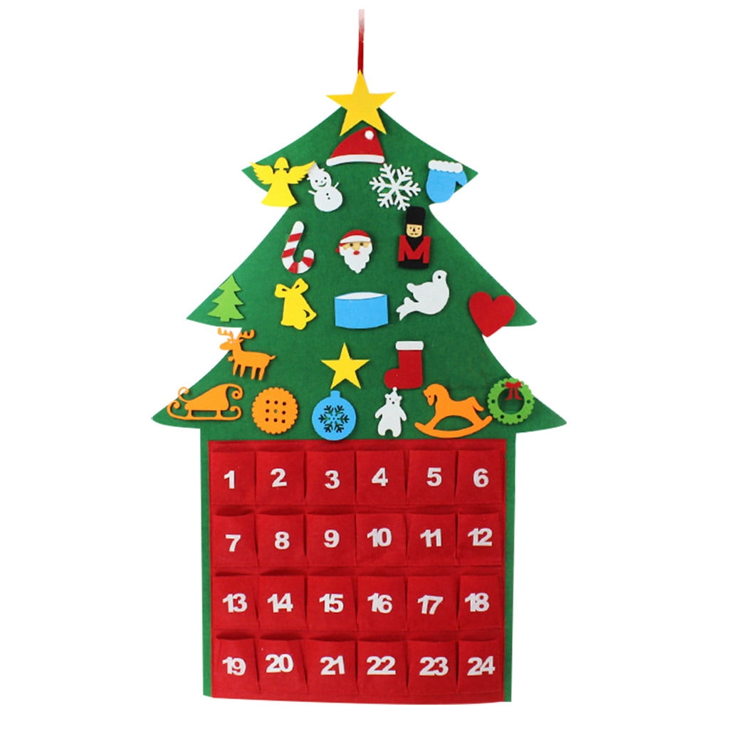 Christmas Decorations Large Felts Christmas Advent Calendar with Pockets  Multicolor - Walmart.com