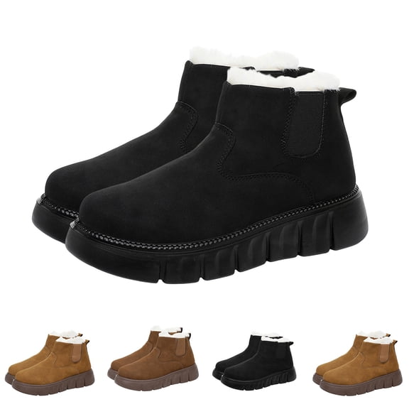 THDHVS Winter Boots for Women,Womens Shoes,Women's Fashion Casual Versatile Plus-Size Fleece-Lined Thick Warm Boots for Fall and Fashion Trendy and Comfortable Snow Boots. Coffee