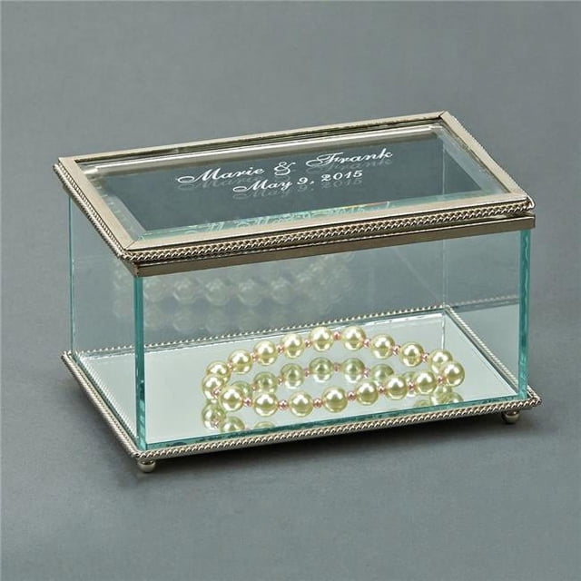 Creative Gifts International 003616 5.25 in. Glass Rectangular Hinged Box