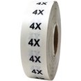 thumbnail image 1 of Clear 4X Clothing Size Strip Stickers | 0.75" x 4" Inches | 200 Pack, 1 of 1