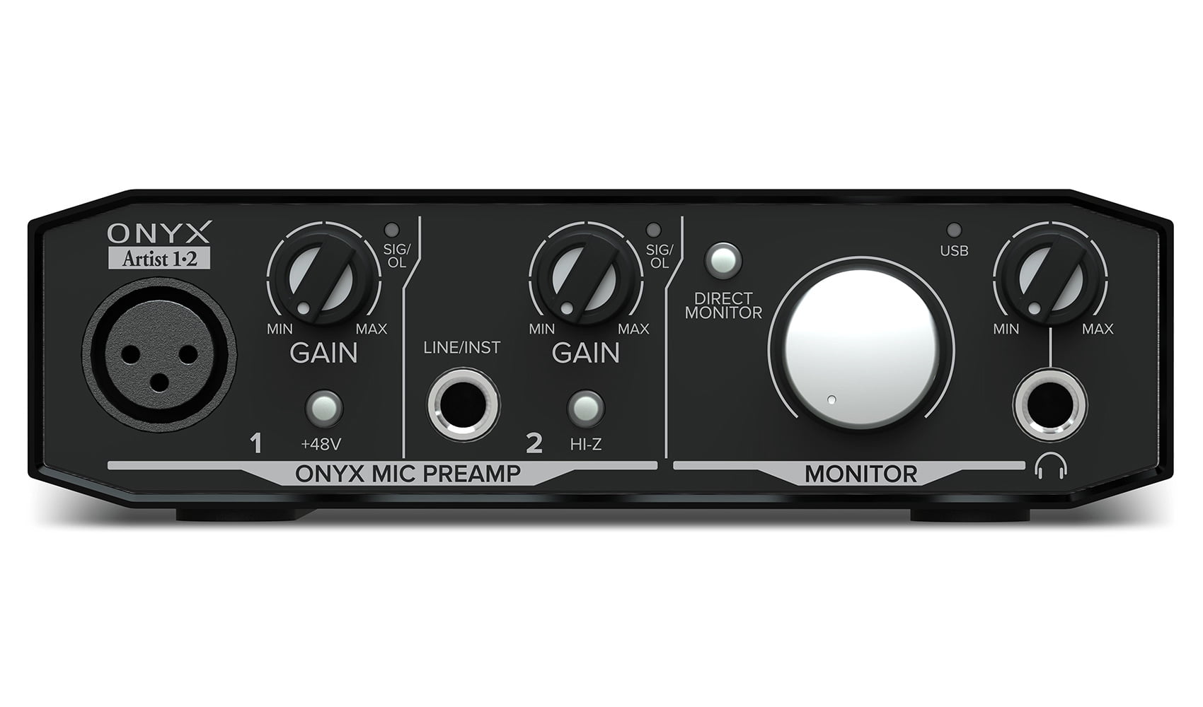 Mackie Onyx Artist 1.2 2x2 USB Audio Recording Studio Interface + (2) XLR Cables