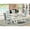 White, variant on East West Furniture X097VE005-6 6 Piece Dinette Set - Cement Dining Room Table, 1 Dining Room Bench and 4 Grey Linen Fabric Upholstered Dining Chair with Nailheads - Wirebrushed Linen White Finish