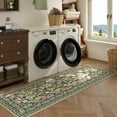 thumbnail image 3 of SwiftPulse Runner Rug for Kitchen Rug Non Slip 2'6"x8' Washable Rugs with Rubber Backing Soft Vintage Floral Carpet Runner for Kitchen, Laundry, Bedroom, Bathroom, Green, 3 of 14