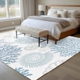 thumbnail image 5 of Blue Sea Turtle Area Rugs 5x7 for Living Room, Coastal Coral Summer Beach Nautical Non Slip Washable Rug Runner, Low Pile Indoor Floor Carpet Mat Bathroom Rugs for Bedroom, Kids Room, 5 of 9