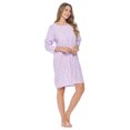thumbnail image 4 of Casual Nights Women's Henley Nightshirts Set of 2, Floral 3/4 Sleeve Nightgowns & Solid Sleepwear Shirt - Lilac, 4 of 6