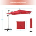 thumbnail image 2 of FLAME&SHADE 9×9FT LED Cantilever Umbrella with Aluminum Frame, and 360° Rotation,Red, 2 of 6