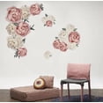 thumbnail image 3 of 19 PCS Large and Medium Peony Rose Flowers Wall Decors Watercolor Stickers for Wall Background in Living Room Nursery Kids Bedroom Office and Work (Set of 2 Variants), 3 of 6