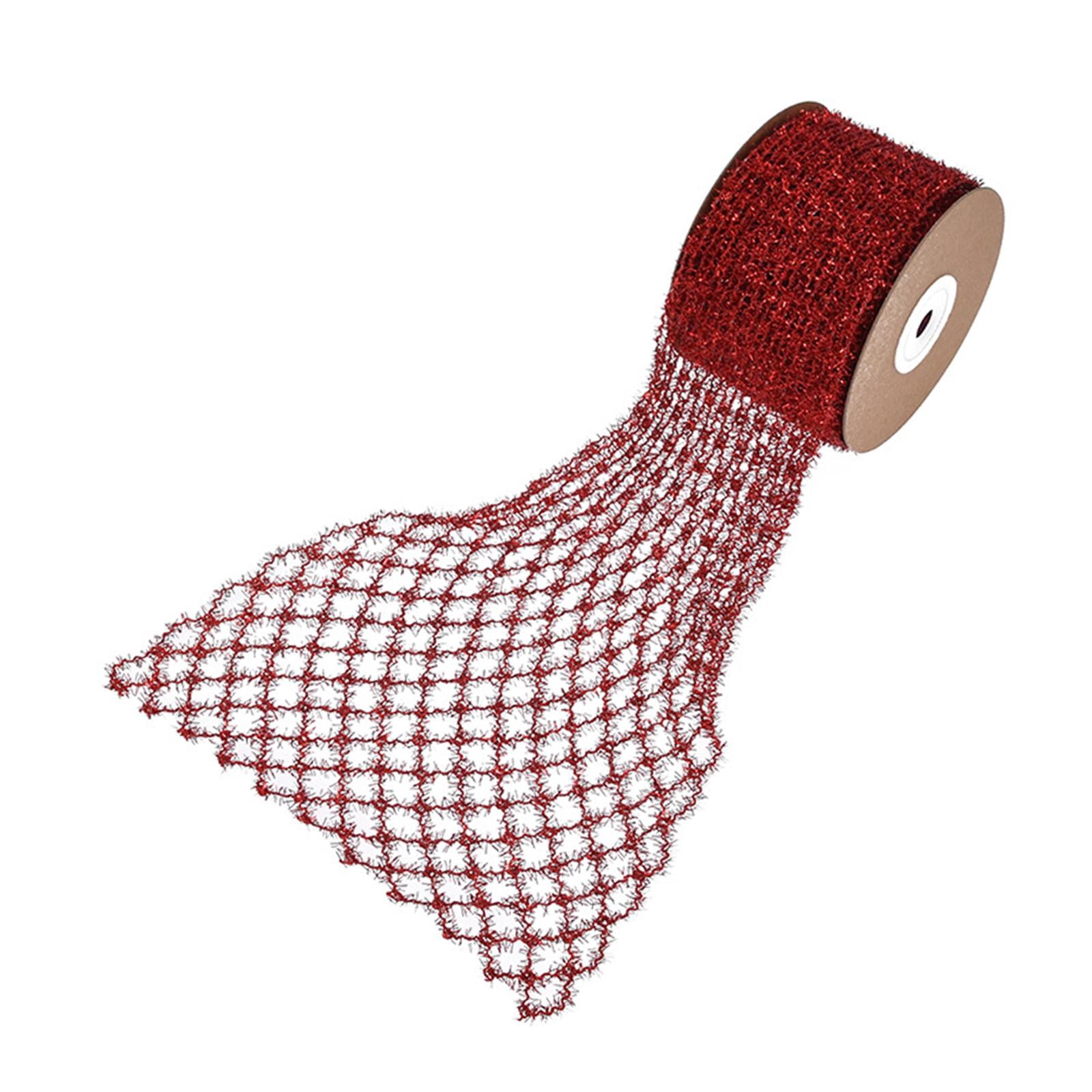 Yunhgft 1 Roll Glitter Wired Ribbon Home Decoration Stretchable Sparkling Trim Christmas
