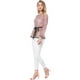 thumbnail image 4 of AllegK Blusas Tops Peplum De Encaje Semitransparente De ManLarCon CintuAnudaPaMujer RoXS, 4 of 6