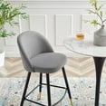 thumbnail image 4 of Bar Stool Chair Barstool, Set of 2, Fabric, Metal, Light Grey Gray, Modern Contemporary Urban Design, Bar Pub Cafe Bistro Hotel Restaurant Hospitality, 4 of 10