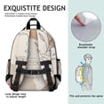 thumbnail image 5 of Brown Boho Line Art Face and Plant Pattern Backpack for School,Cute School Bag,Schoolbag with Adjustable Shoulder Straps & Padded Back,15.25"x11.5"x5.25", 5 of 5