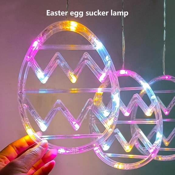 syligr Easter Cracked Eggs String Lights Suction Cup Lights Holiday Party Decor Indoor Outdoor Decoration for Window Wall Home Decor Spring Festival Lighting Decor