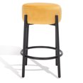 thumbnail image 2 of SAFAVIEH Couture Paisleigh Round Backless Counter Stool, Mustard/Black, 2 of 10