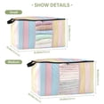 thumbnail image 2 of Foldable Clothes Storage Bags Clothes Organizer Bin with Clear Windows for Clothes Bedding Stripe Background, 2 of 6